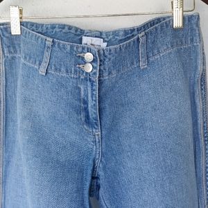 Calvin Klein washed-out denim flare jeans